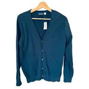 NEW NWT The Children's Place Sz XL 14 Girl’s Navy Button Up V Neck Cardigan $30